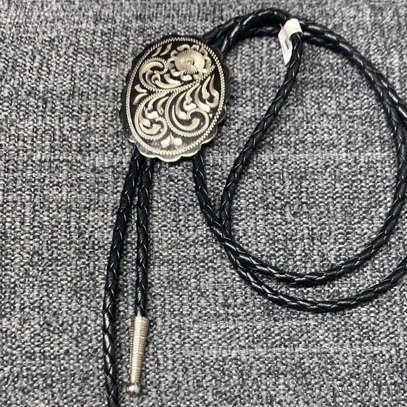 Alpaca Mexico Bolo silver & black leather - Picture 4 of 4